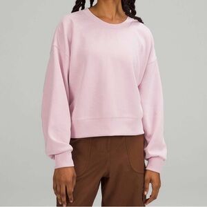 Lululemon Softstreme Perfectly Oversized Cropped Crew Pink Peony Size 10